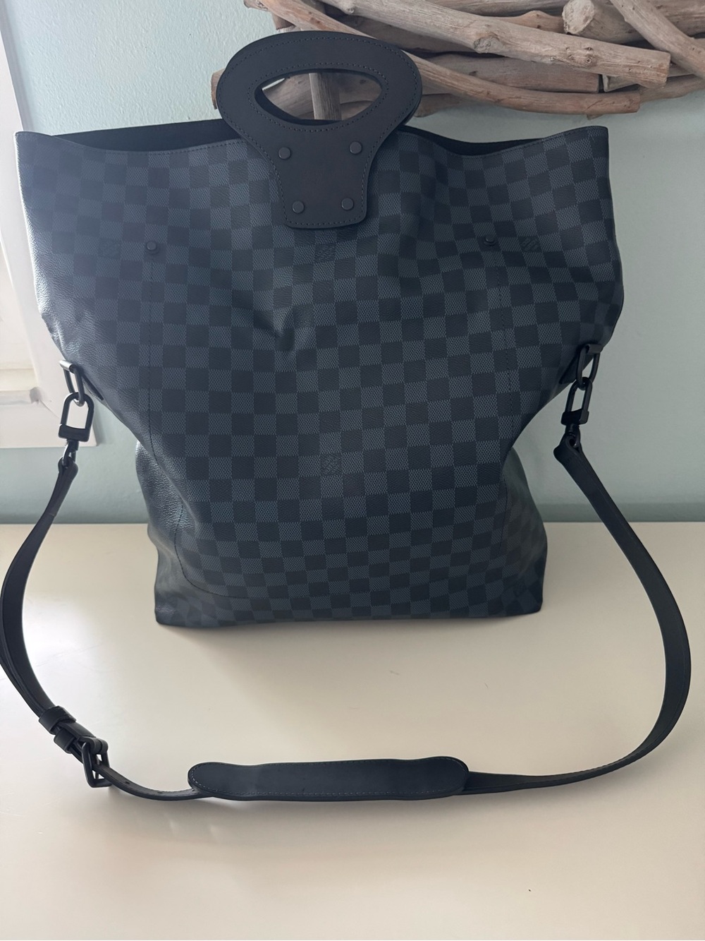 Louis Vuitton Damier Graphite Checker Messenger Bag in Black